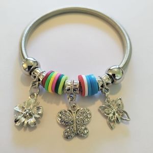 🦋 Butterfly Beaded Stretch Charm Bracelet